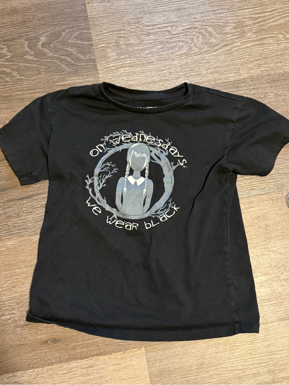 Kids Black Graphic Tee - 'On Wednesdays We Wear Black